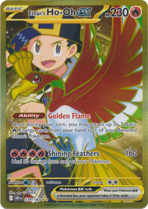 Ethan's Ho-Oh ex - 239/182 - Gold Secret Rare