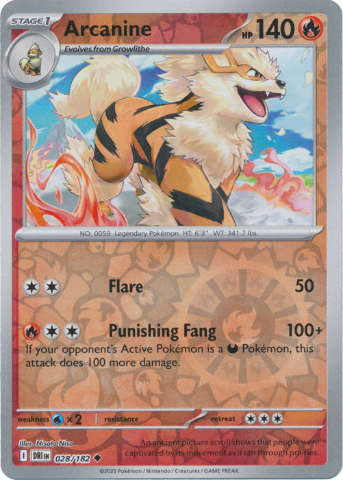 Arcanine - 028/182 - Uncommon - Reverse Holo