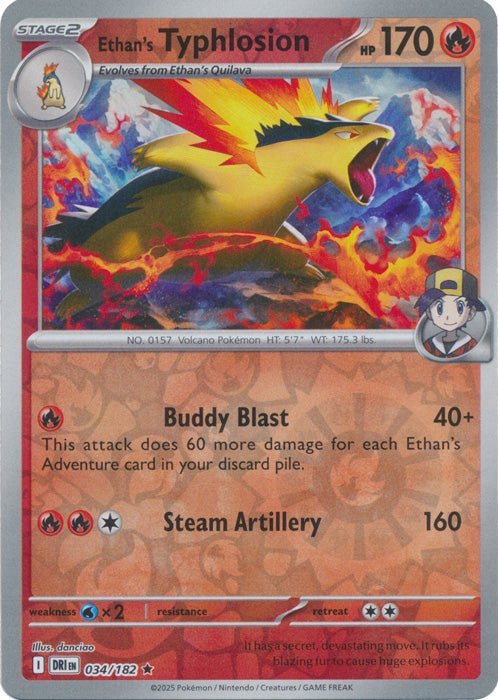 Ethan's Typhlosion - 034/182 - Rare - Reverse Holo