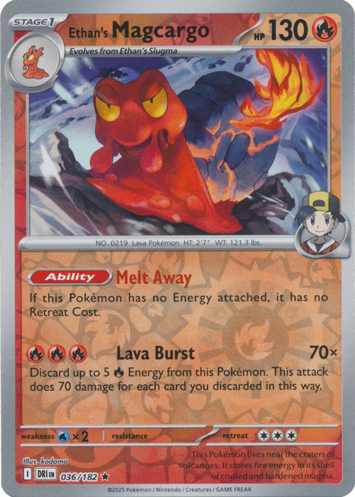 Ethan's Magcargo - 036/182 - Rare - Reverse Holo
