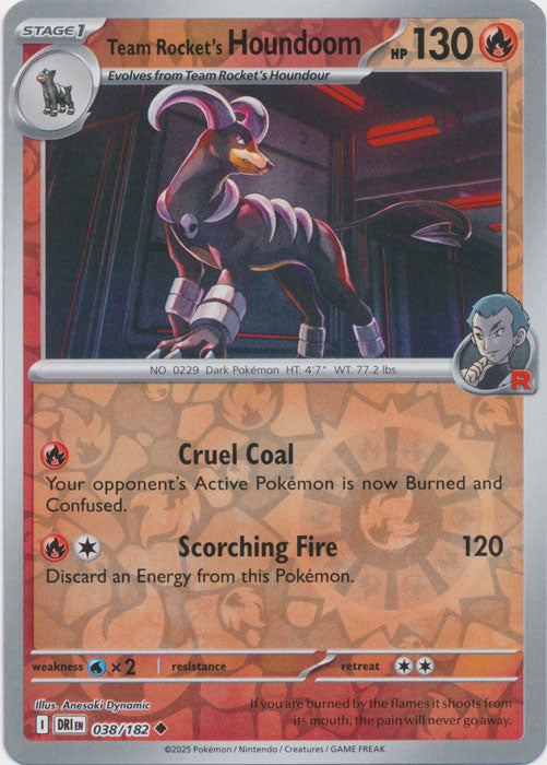 Team Rocket's Houndoom - 038/182 - Uncommon - Reverse Holo
