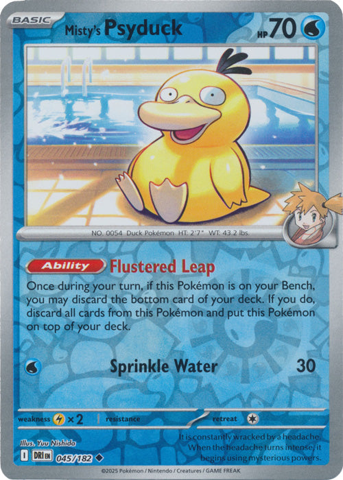 Misty's Psyduck - 045/182 - Uncommon - Reverse Holo