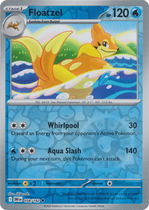 Floatzel - 058/182 - Uncommon - Reverse Holo