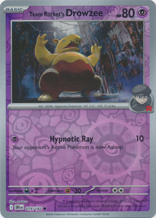 Team Rocket's Drowzee - 079/182 - Common - Reverse Holo