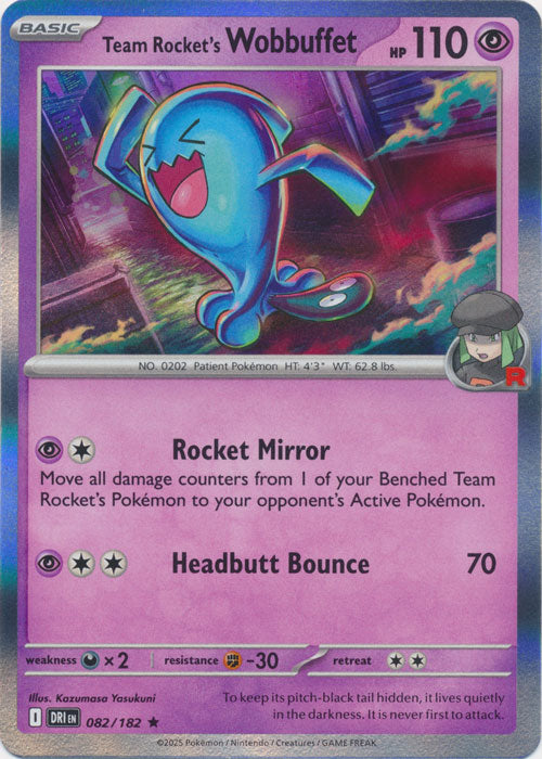 Team Rocket's Wobbuffet - 082/182 - Rare