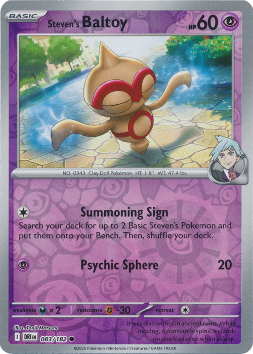 Steven's Baltoy - 083/182 - Common - Reverse Holo