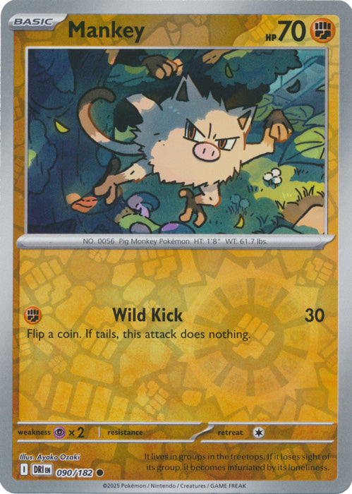 Mankey - 090/182 - Common - Reverse Holo
