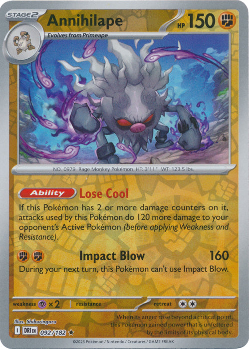 Annihilape - 092/182 - Rare - Reverse Holo