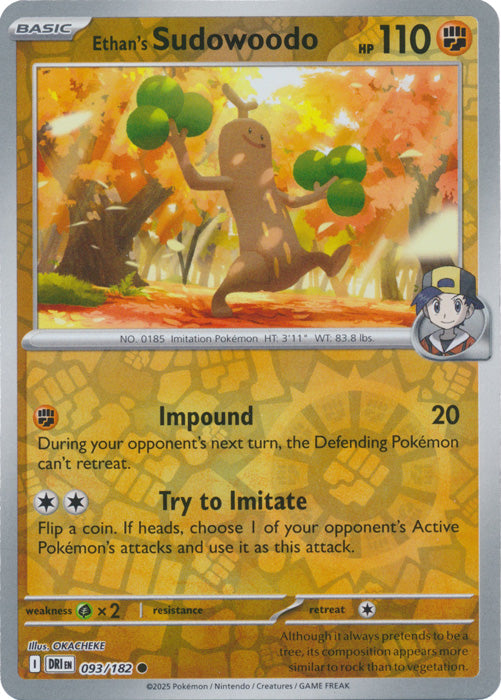 Ethan's Sudowoodo - 093/182 - Common - Reverse Holo