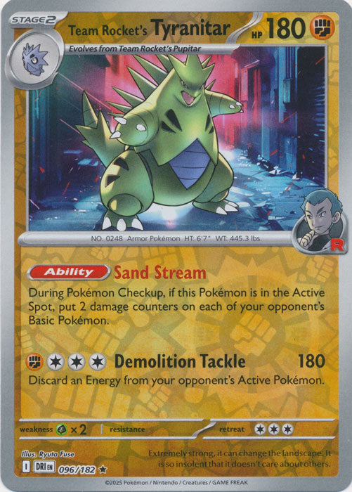 Team Rocket's Tyranitar - 096/182 - Rare - Reverse Holo