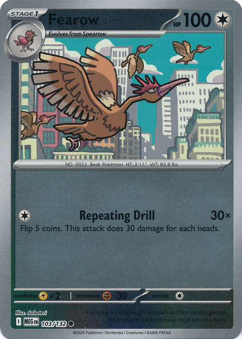 Fearow - 103/132 - Common - Reverse Holo