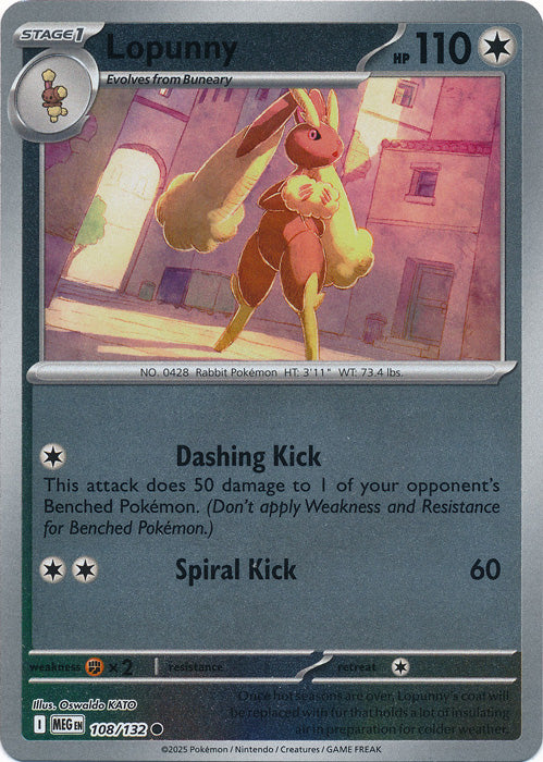 Lopunny - 108/132 - Common - Reverse Holo