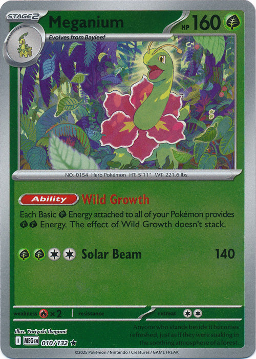 Meganium - 010/132 - Rare - Reverse Holo