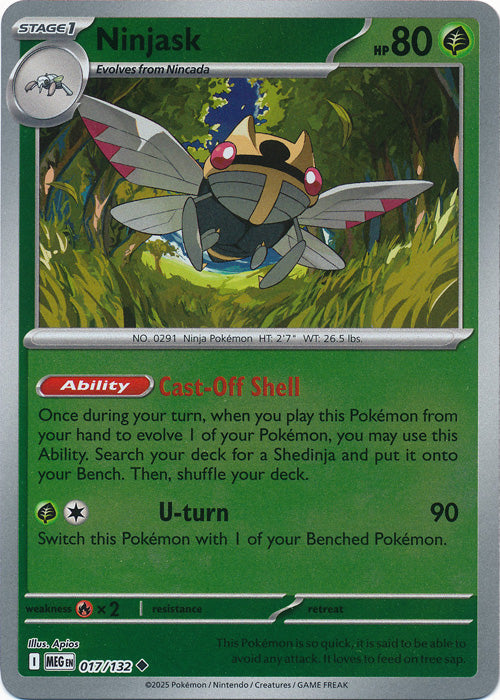 Ninjask - 017/132 - Uncommon - Reverse Holo