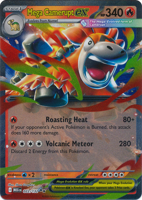 Mega Camerupt ex - 022/132 - Double Rare