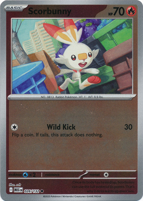 Scorbunny - 026/132 - Common - Reverse Holo