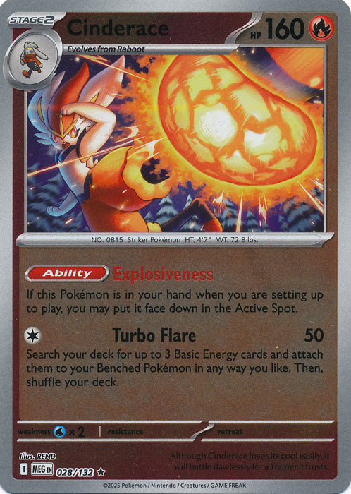 Cinderace - 028/132 - Rare - Reverse Holo