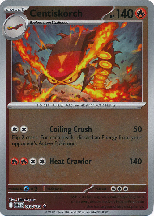 Centiskorch - 030/132 - Uncommon - Reverse Holo
