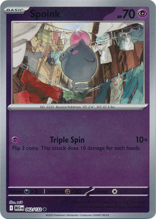 Spoink - 062/132 - Common - Reverse Holo