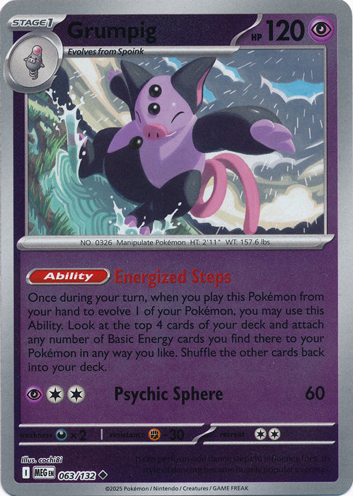 Grumpig - 063/132 - Uncommon - Reverse Holo