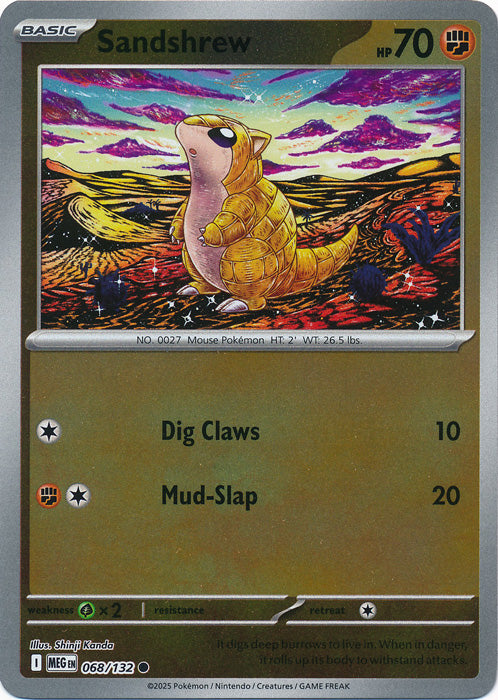 Sandshrew - 068/132 - Common - Reverse Holo