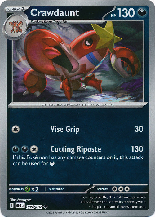 Crawdaunt - 085/132 - Uncommon - Reverse Holo