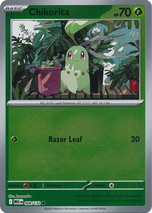 Chikorita - 008/132 - Common - Reverse Holo