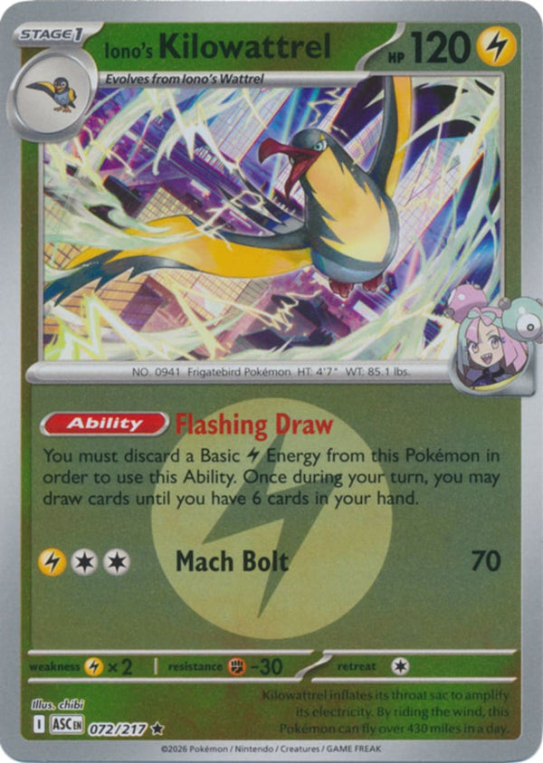 Iono's Kilowattrel (Energy Symbol Pattern) - 072/217 - Rare
