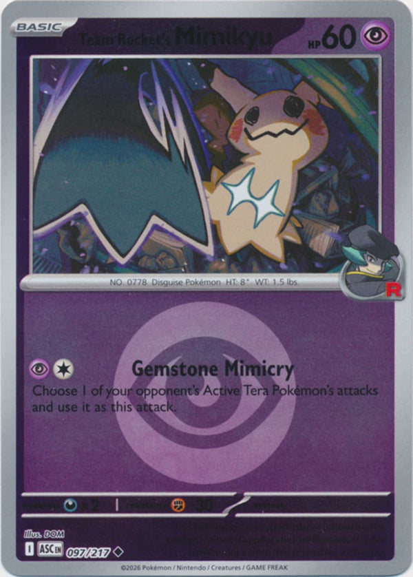 Team Rocket's Mimikyu (Energy Symbol Pattern) - 097/217 - Uncommon