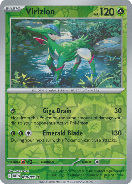 Virizion - 010/086 - Rare - Reverse Holo