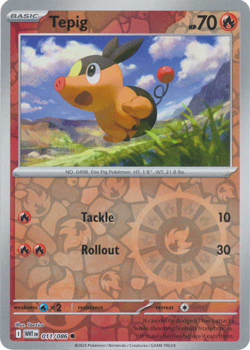 Tepig - 011/086 - Common - Reverse Holo