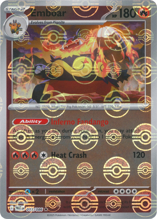 Emboar (Poke Ball Pattern) - 013/086 - Rare