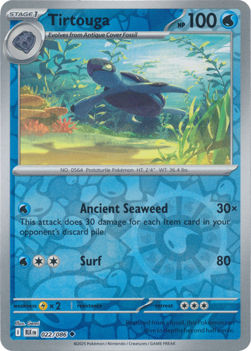 Tirtouga - 022/086 - Uncommon - Reverse Holo
