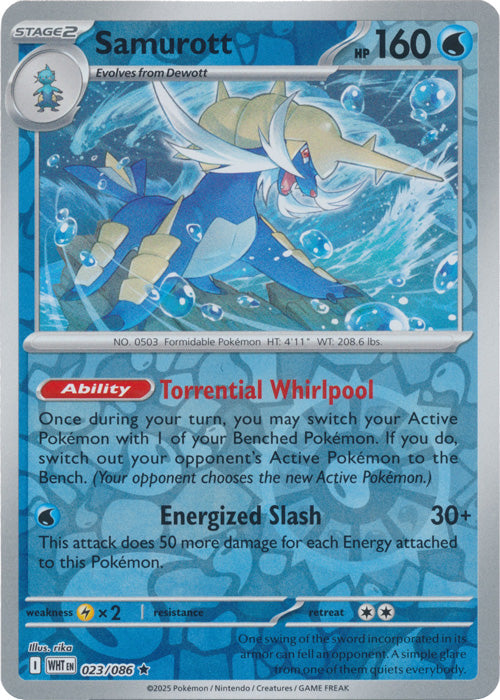 Samurott - 023/086 - Rare - Reverse Holo