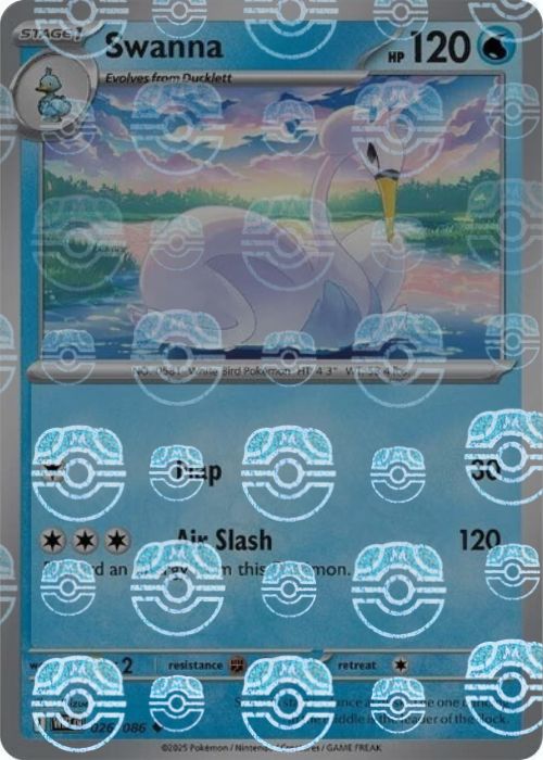 Swanna (Master Ball Pattern) - 026/086 - Uncommon