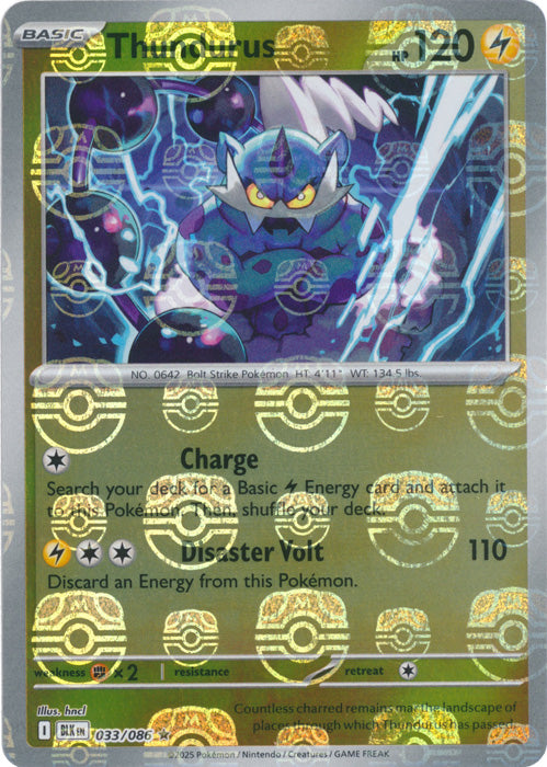 Thundurus (Master Ball Pattern) - 033/086 - Rare