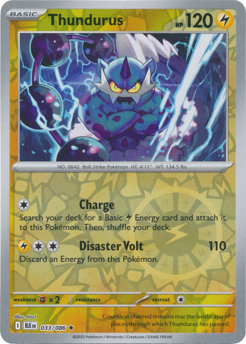Thundurus - 033/086 - Rare - Reverse Holo