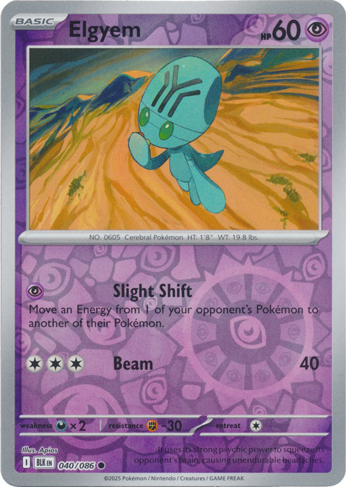 Elgyem - 040/086 - Common - Reverse Holo