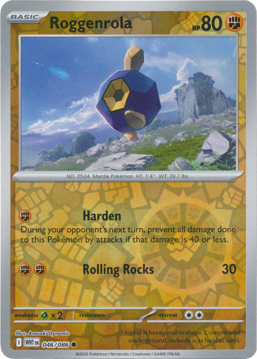 Roggenrola - 046/086 - Common - Reverse Holo