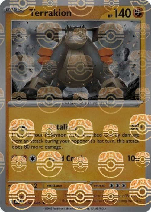 Terrakion (Master Ball Pattern) - 054/086 - Rare