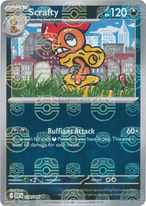 Scrafty (Master Ball Pattern) - 058/086 - Uncommon