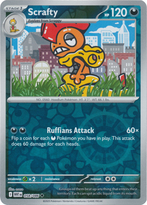 Scrafty - 058/086 - Uncommon - Reverse Holo