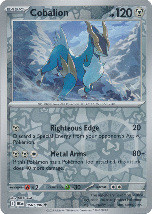Cobalion - 066/086 - Rare - Reverse Holo