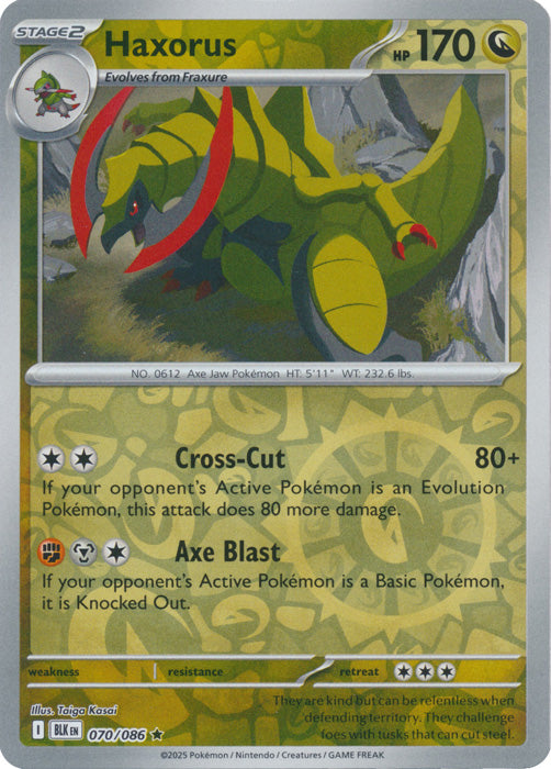 Haxorus - 070/086 - Rare - Reverse Holo