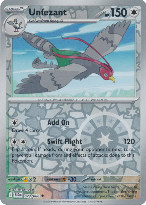 Unfezant - 073/086 - Uncommon - Reverse Holo