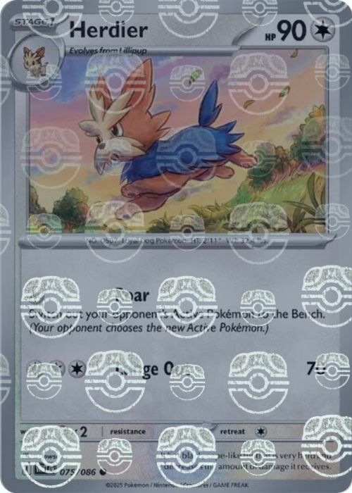 Herdier (Master Ball Pattern) - 075/086 - Common