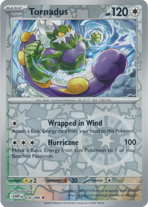 Tornadus - 078/086 - Rare - Reverse Holo