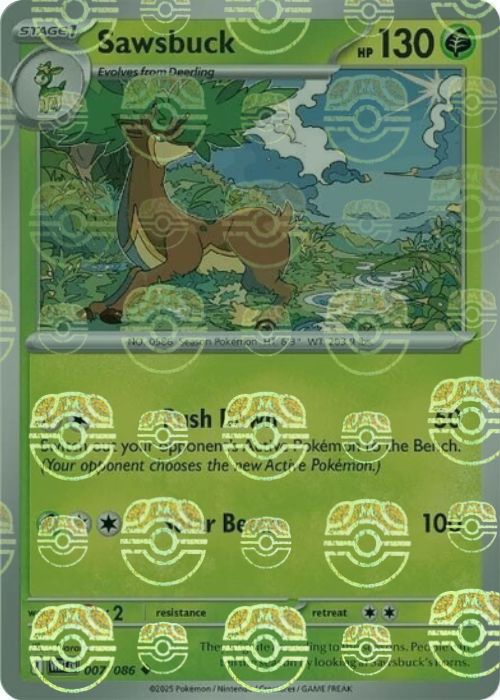 Sawsbuck (Master Ball Pattern) - 007/086 - Uncommon