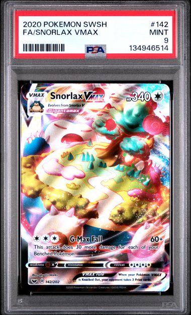 SNORLAX VMAX (142) - POKEMON SWORD & SHIELD - FULL ART - MINT 9
