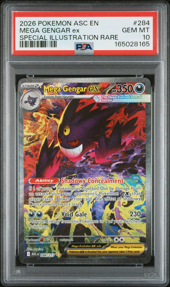 MEGA GENGAR ex (284) - POKEMON ASC EN-ASCENDED HEROES - SPECIAL ILLUSTRATION RARE - GEM MT 10
